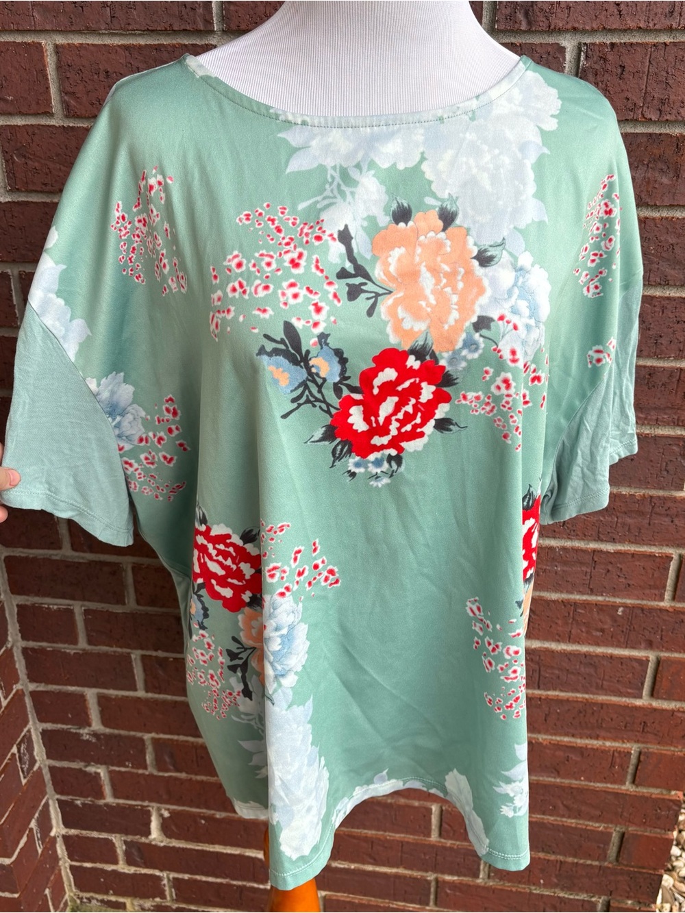 ellos Mint Green Floral Short Sleeve Tee